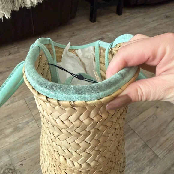 Jacquemus le Petit Panier Soleil Straw and suede Tote